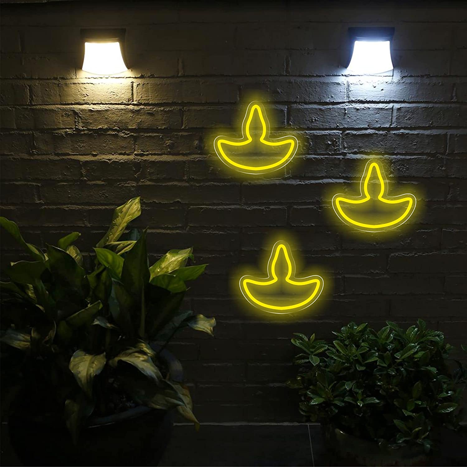 Diya Neon Sign- Orange Color - Homely Arts