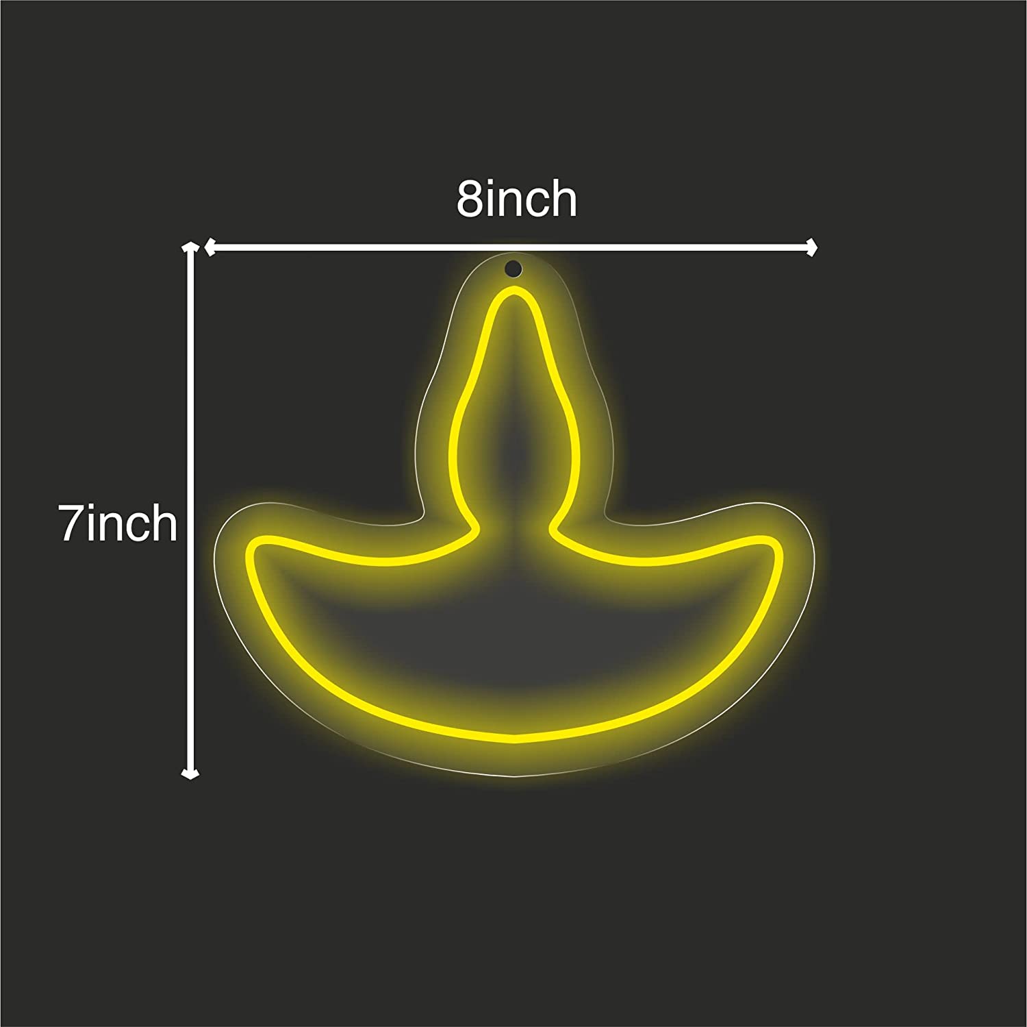 Diya Neon Sign- Orange Color - Homely Arts