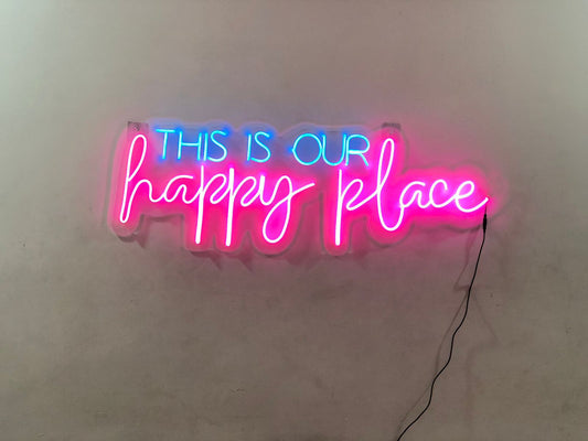 This is our Happy Place - Custom Neon Sign - Homely Arts