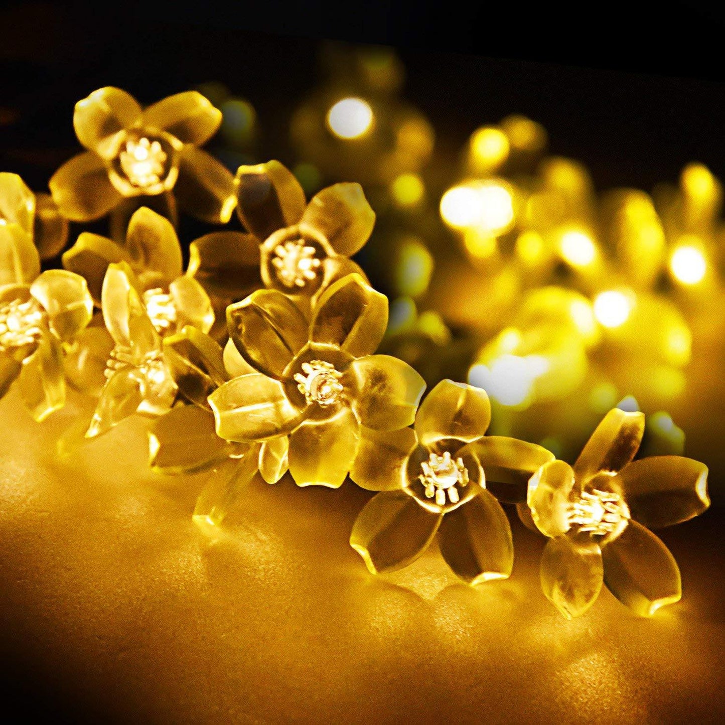 Combo of Silicone Blooming Flower Fairy String Lights (Warm White and Pink Bulbs) - Homely Arts