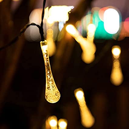 Smokeless 16 LED Gel Drop Shape Bulb Electric Corded String Lights - Homely Arts