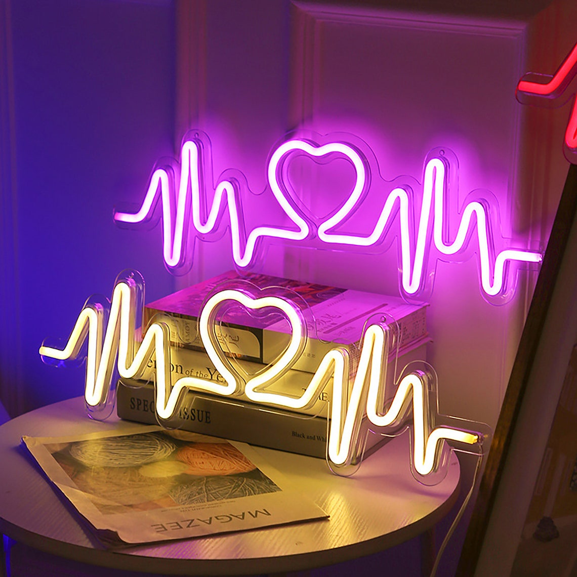 Neon Light Sign- Heartbeat - Homely Arts