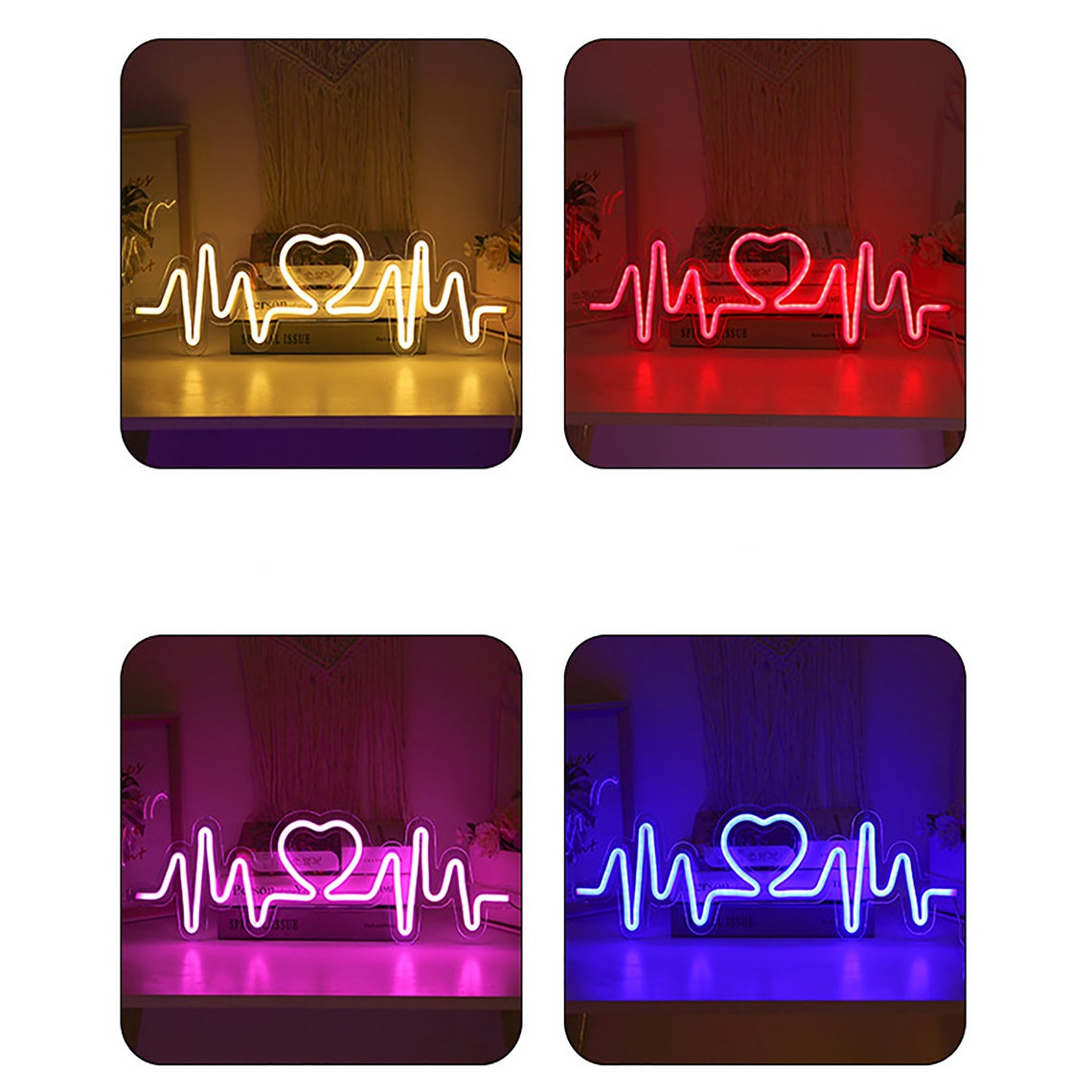 Neon Light Sign- Heartbeat - Homely Arts