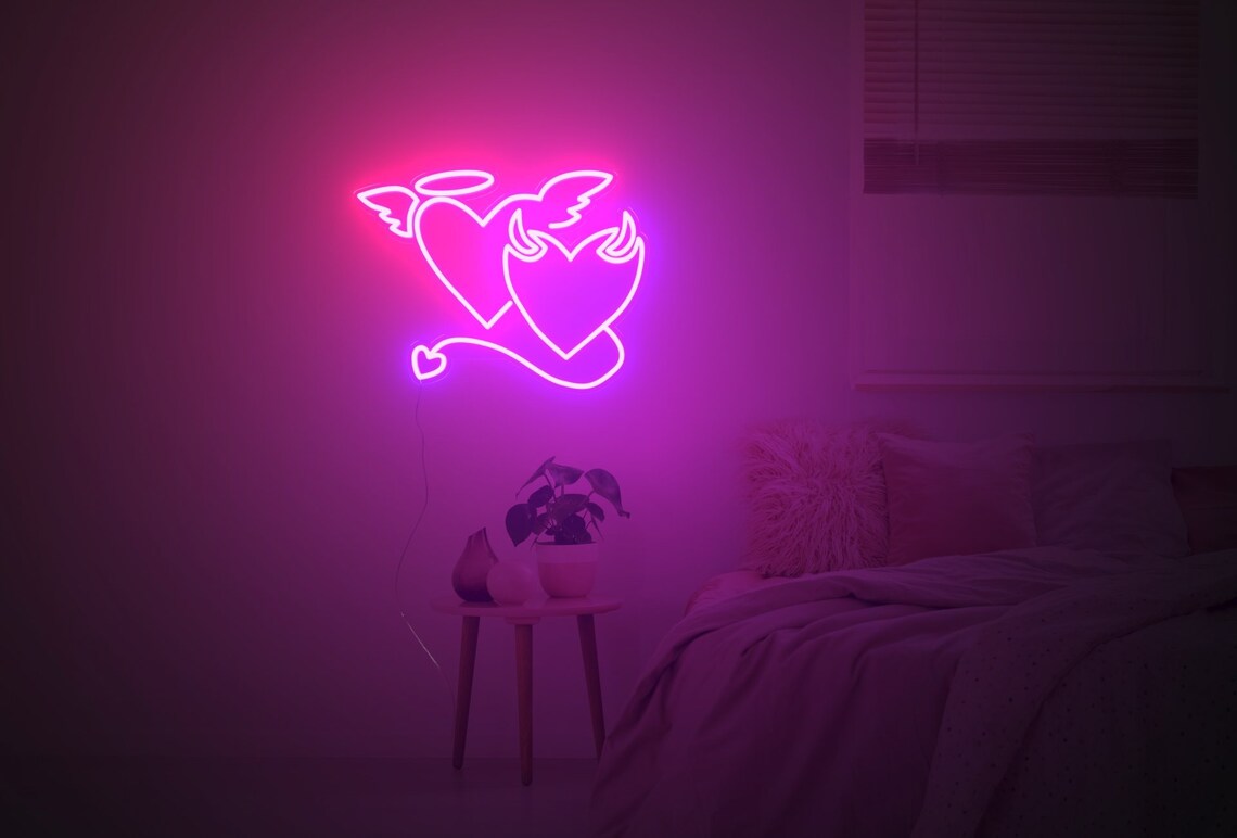 Heart Neon Sign Custom | Wedding Neon Sign | Bedroom Neon Sign - Homely Arts
