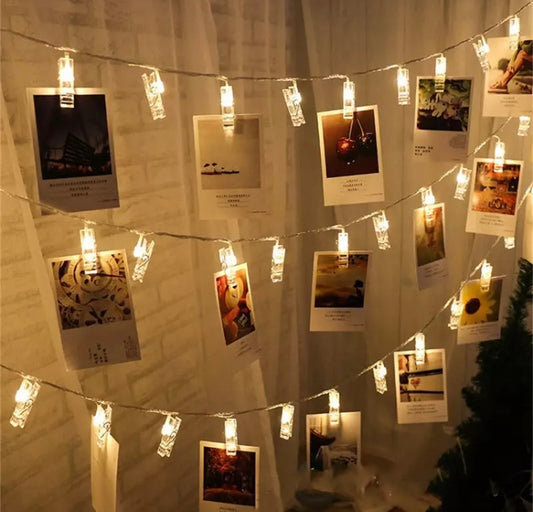 Photo Clip LED String Lights (Warm White Bulbs) - Homely Arts