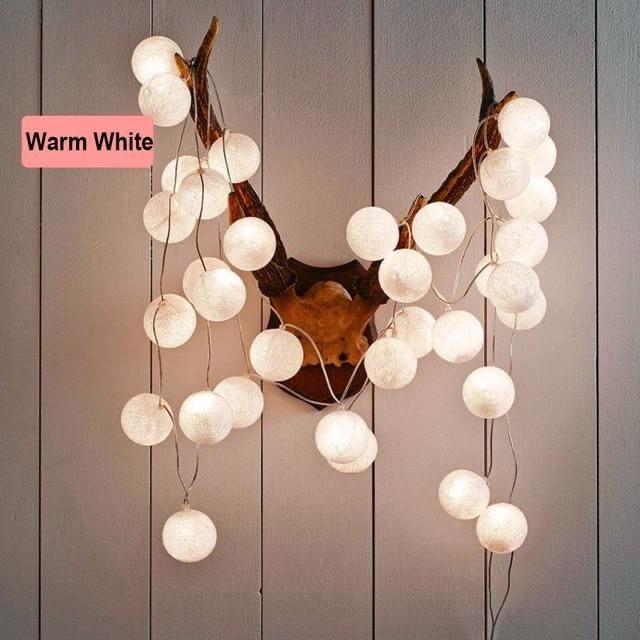 COMBO of 3- Multicolor Cotton Balls+ White Cotton Balls+ LED Clip Fairy Light - Homely Arts
