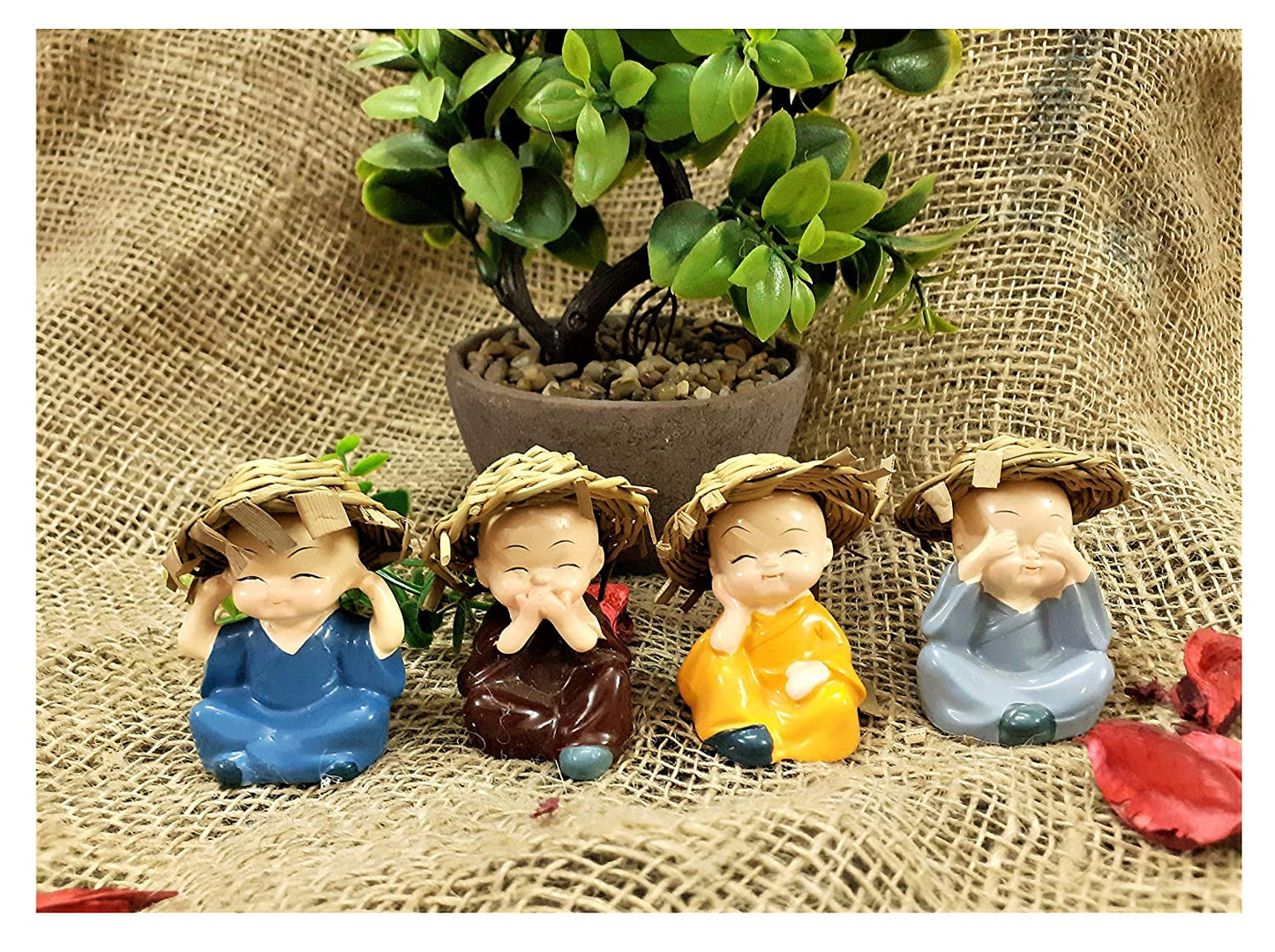Monk with hat Set of 4 - Homely Arts