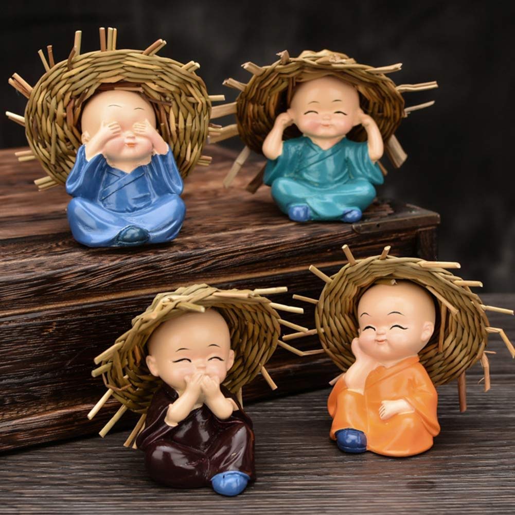 Monk with hat Set of 4 - Homely Arts