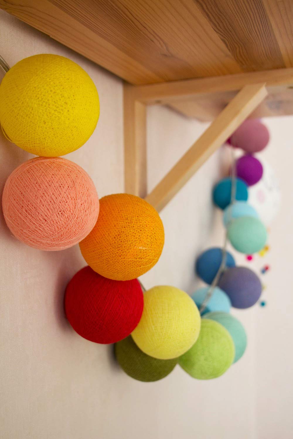Multicolor Cotton Ball LED String Light - Homely Arts