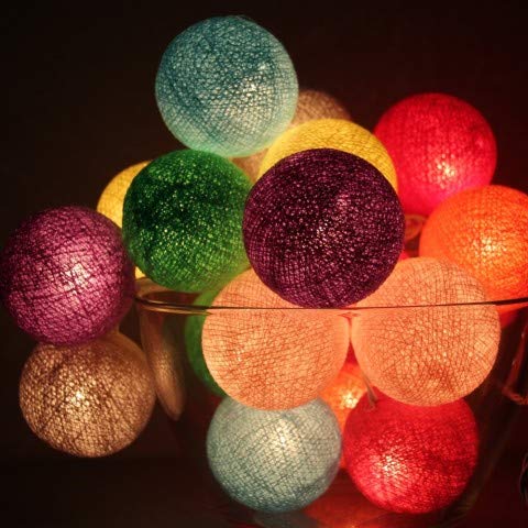 Multicolor Cotton Ball LED String Light - Homely Arts