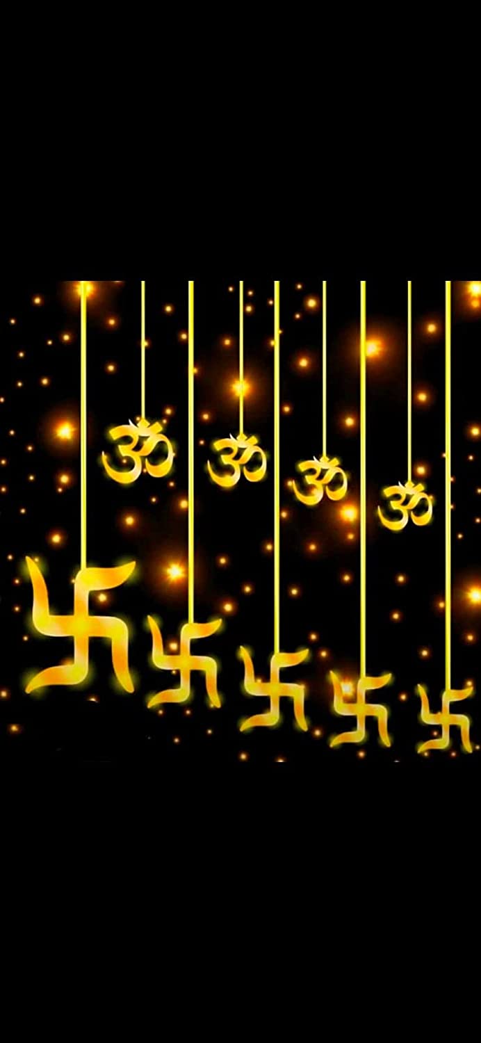 Om Swastik Curtain Light- 6 Big-Swastik, 6 Small-Om (Warm White) - Homely Arts