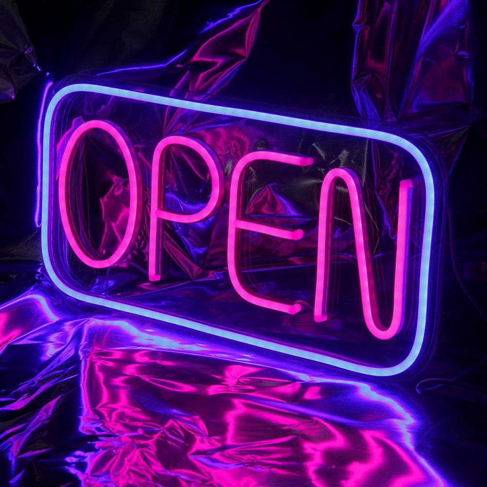 OPEN LED Neon Sign With Wall Hanging for Bar, Shop, Hotels and Restaurants - Homely Arts
