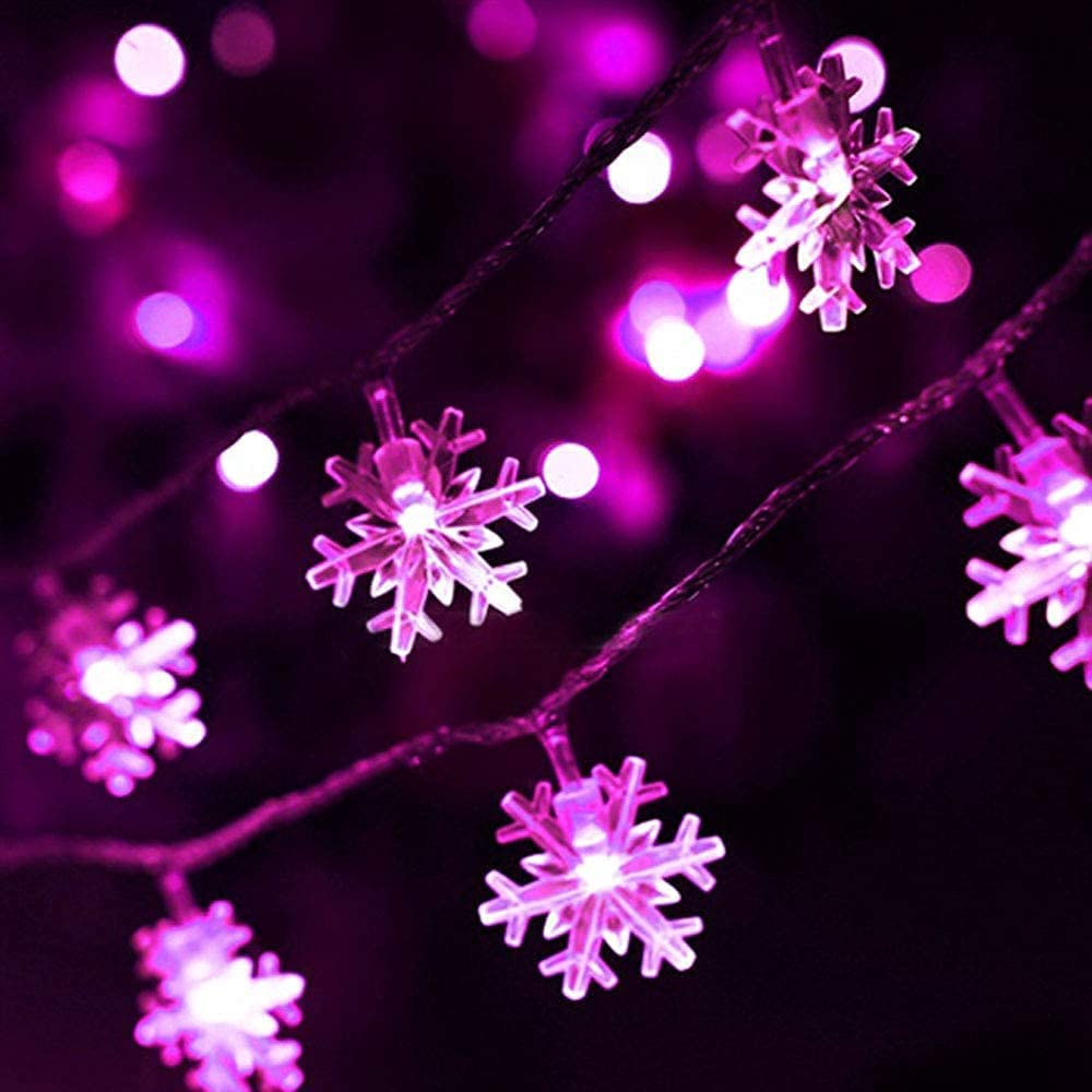 Merry Christmas Combo for 4 Snow Flakes Led Light (Pink, Warm white, Blue and Red) 16 snowflakes in each light - Homely Arts