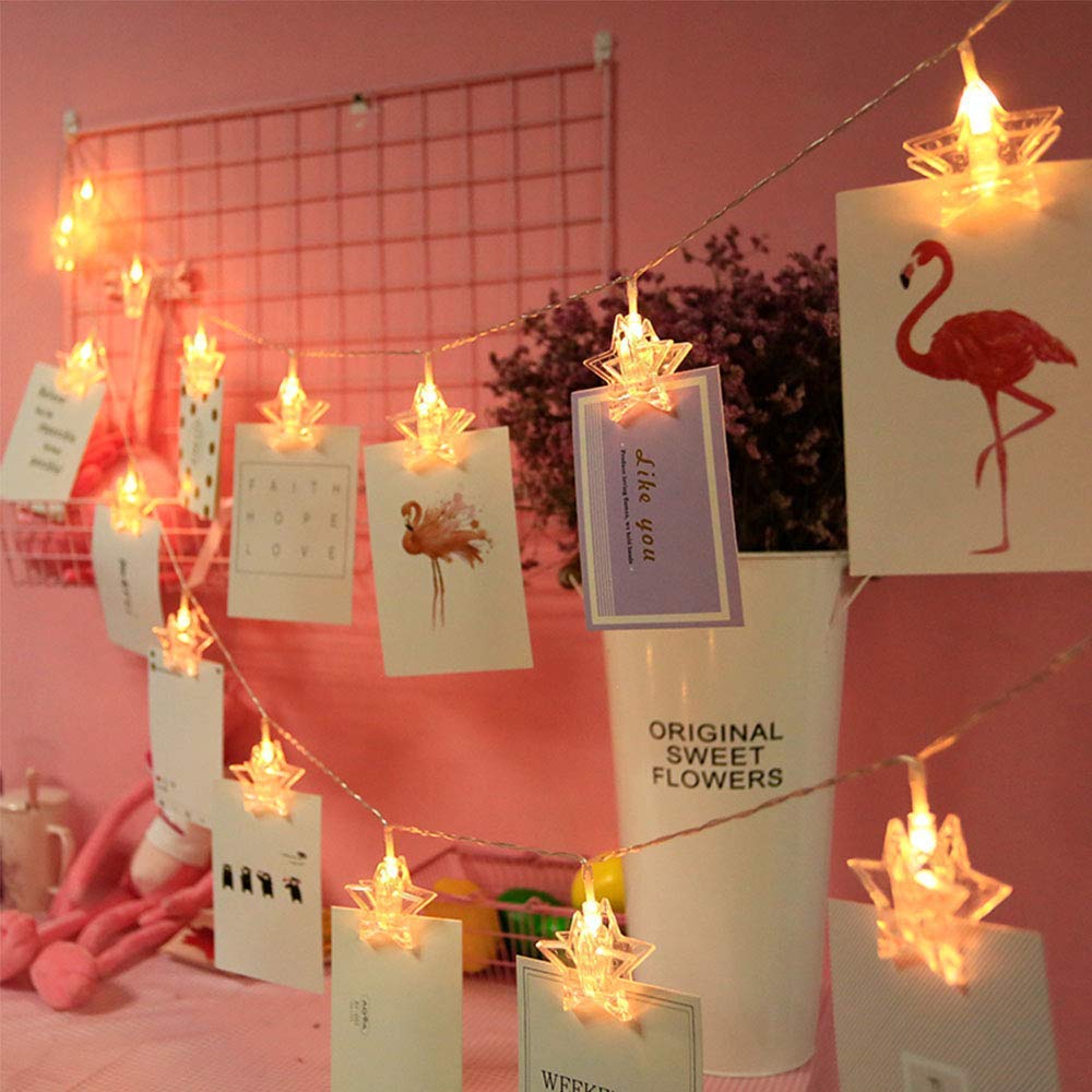 Star Photo Clip LED Lights (Warm White Bulbs) - Homely Arts