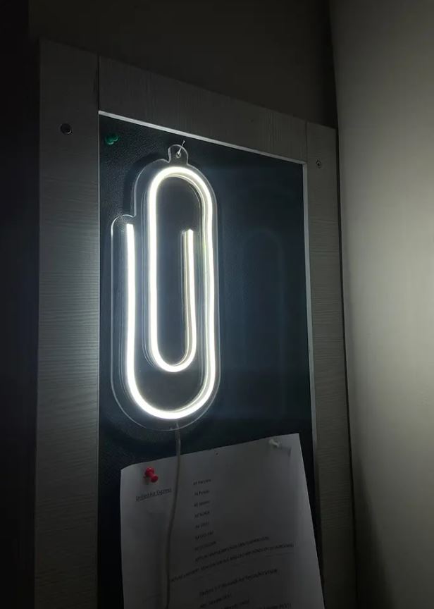 Neon Light Sign- Paperclip - Homely Arts