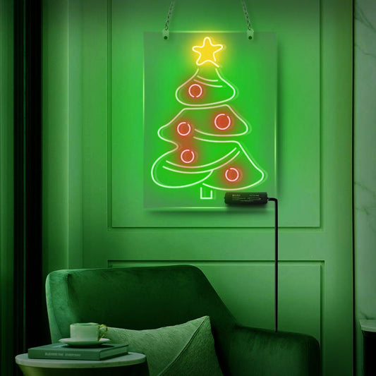 Christmas tree' Real Glass Neon Sign - Homely Arts
