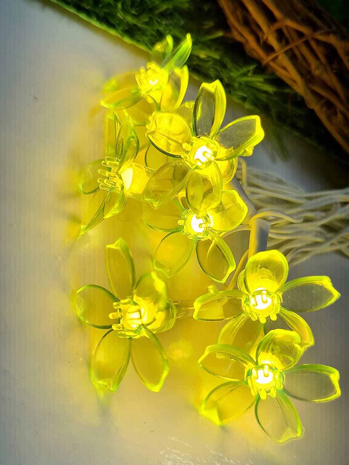 Silicone Blooming Flower Fairy String Lights (Yellow Bulbs) - Homely Arts