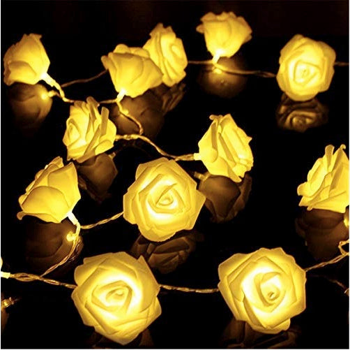 Rose Led Lights For Diwali Christmas Wedding , Christmas Tree Lights,Decorative Lights,Diwali Light(Plastic),4 meters- 10 Roses