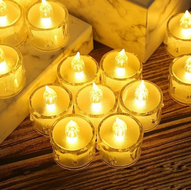 LED Frosted Tealight Candle – Flameless Decorative Diya for Festivals & Home Décor