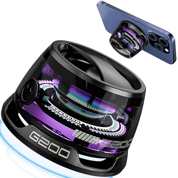 Magnetic Mini Bluetooth Speaker with RGB Lights & Phone Holder