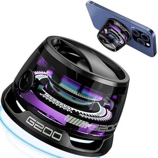 Magnetic Mini Bluetooth Speaker with RGB Lights & Phone Holder