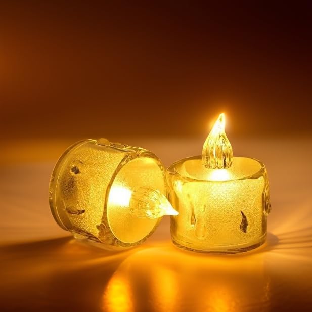 LED Frosted Tealight Candle – Flameless Decorative Diya for Festivals & Home Décor