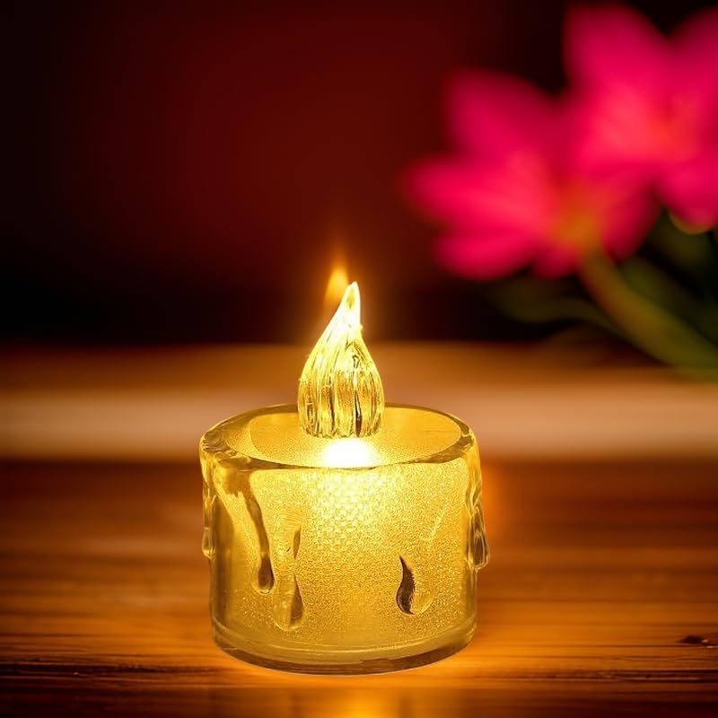 LED Frosted Tealight Candle – Flameless Decorative Diya for Festivals & Home Décor