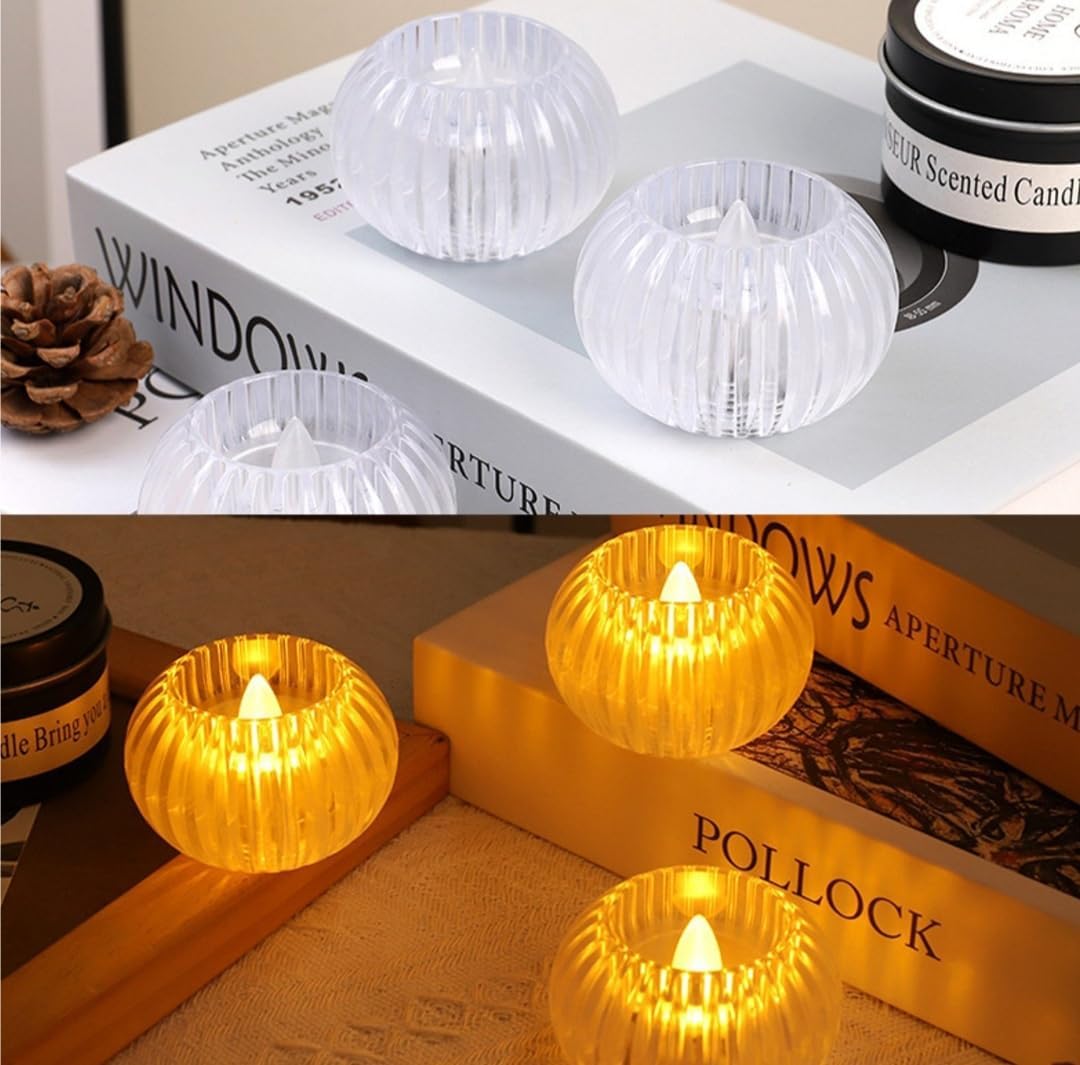 LED Shadow Tealight Candle – Flameless Decorative Diya for Festivals & Home Décor