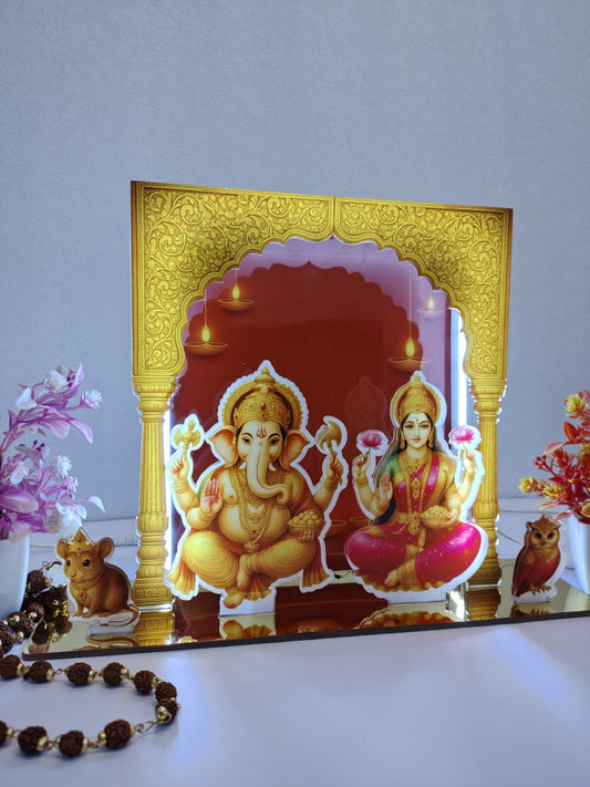 Acrylic Laxmi Ganesh Temple