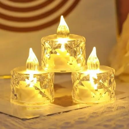 LED Crystal Flameless Candle Light – Decorative Tealight for Home & Festive Décor