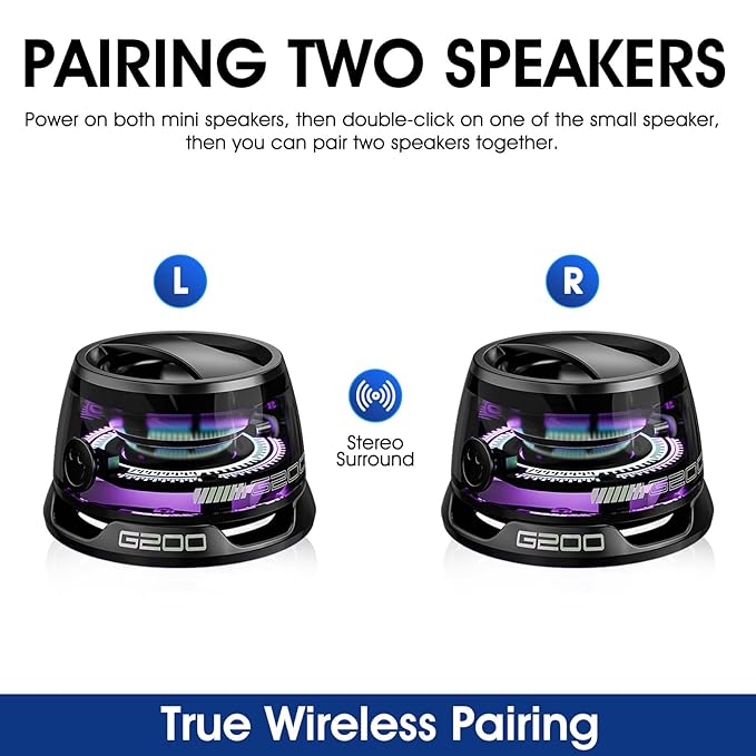 Magnetic Mini Bluetooth Speaker with RGB Lights & Phone Holder