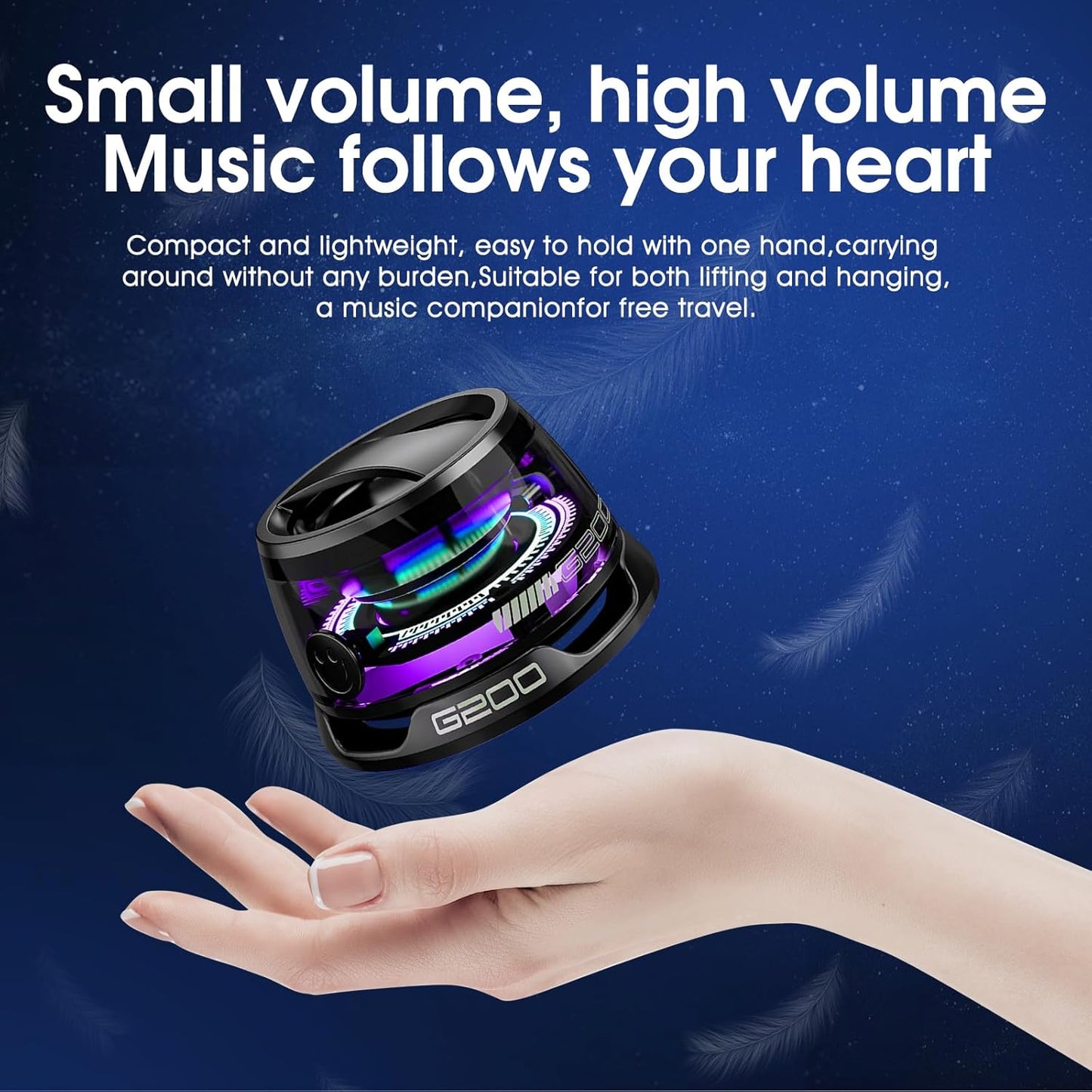 Magnetic Mini Bluetooth Speaker with RGB Lights & Phone Holder