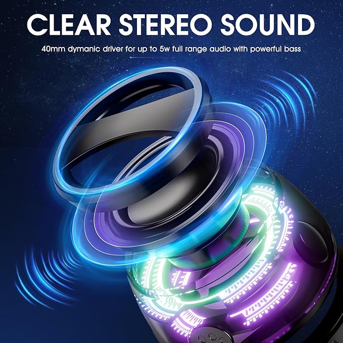 Magnetic Mini Bluetooth Speaker with RGB Lights & Phone Holder