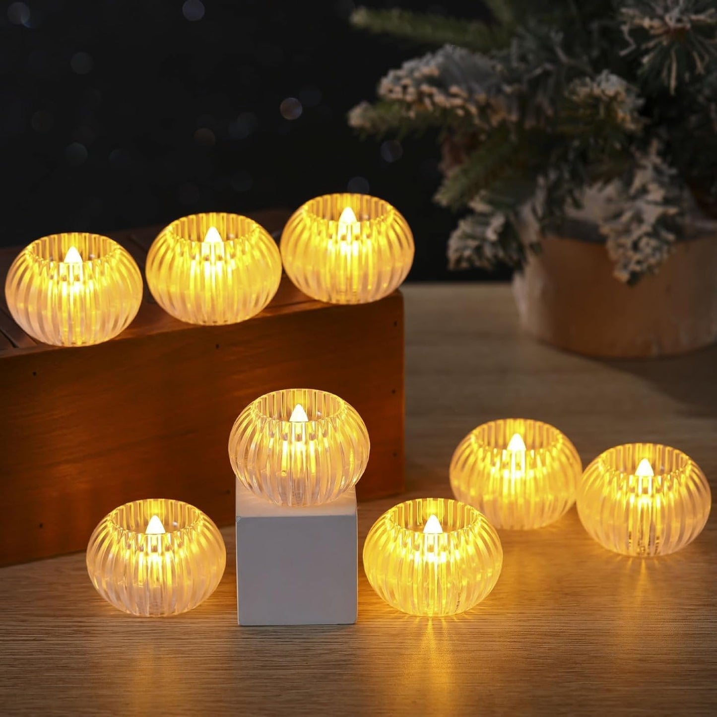 LED Shadow Tealight Candle – Flameless Decorative Diya for Festivals & Home Décor