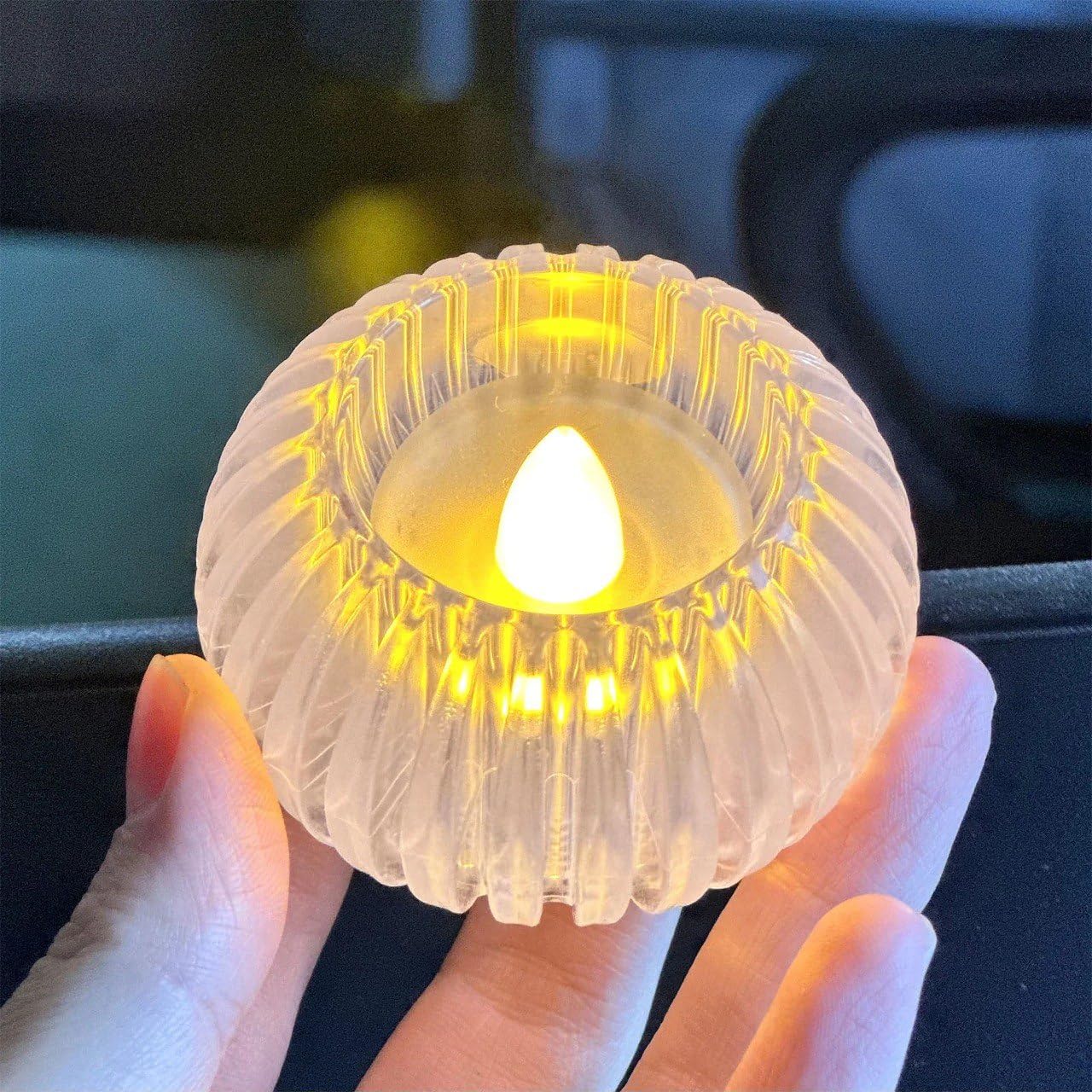 LED Shadow Tealight Candle – Flameless Decorative Diya for Festivals & Home Décor