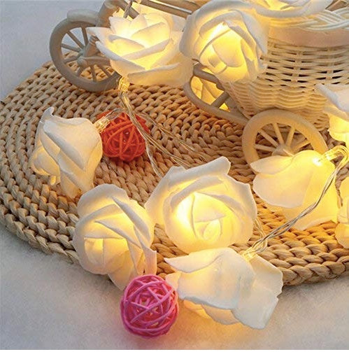 Rose Led Lights For Diwali Christmas Wedding , Christmas Tree Lights,Decorative Lights,Diwali Light(Plastic),4 meters- 10 Roses