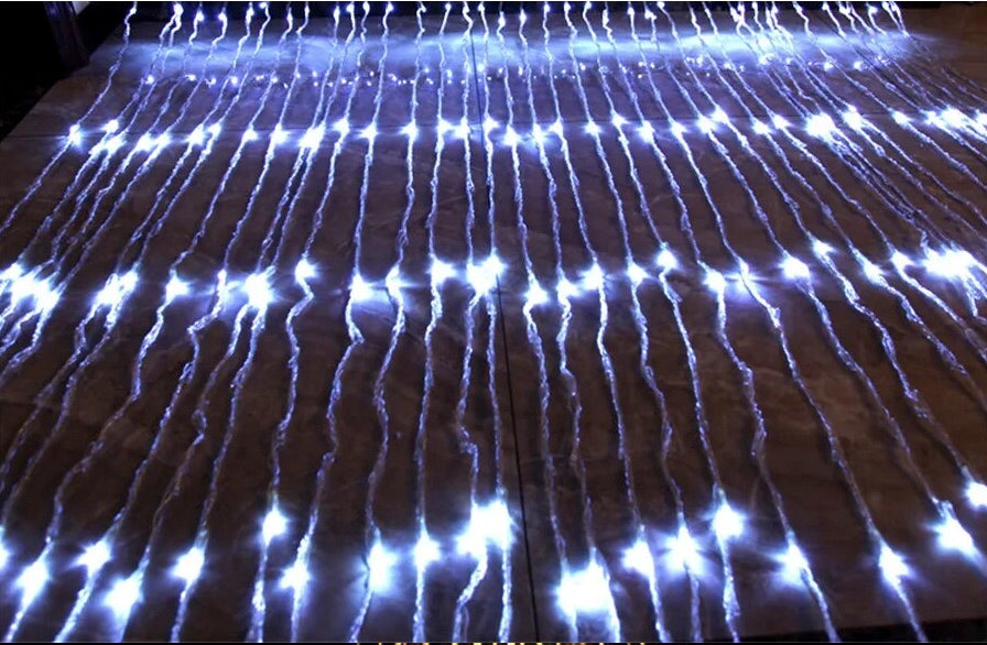Waterfall Curtain String Lights - 180 White LEDs, 8 Modes, 10x10 Feet, 3 Mtr