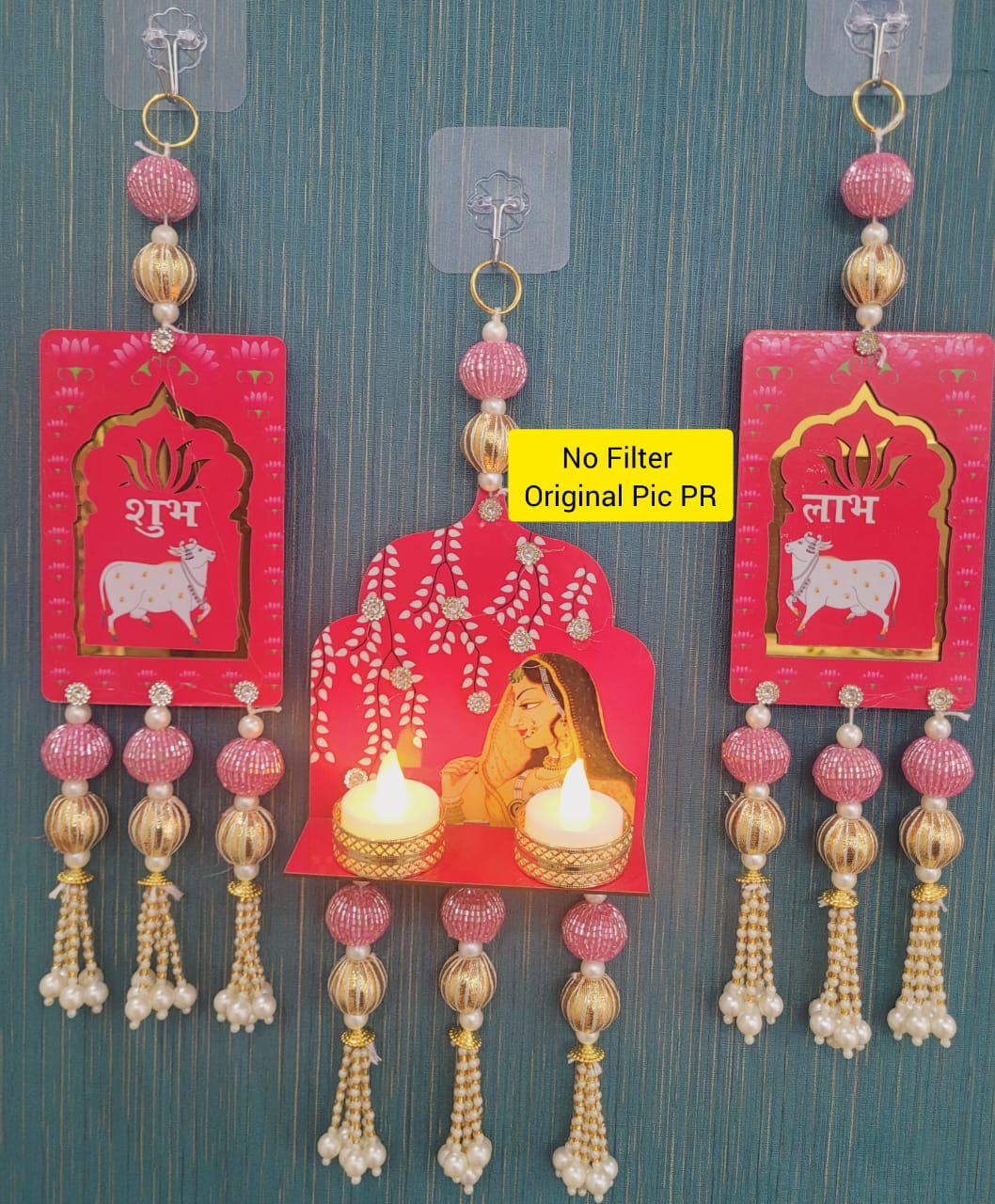 Shubh Labh Wall Hanging Tea Light Candle Holder – Traditional Festival Décor