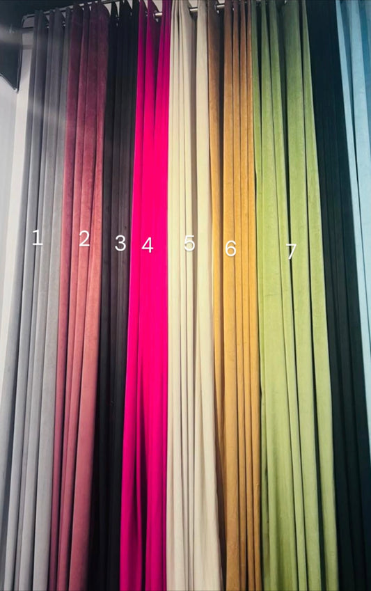 Premium Velvet Solid Color Curtains- Set of 2 Curtains