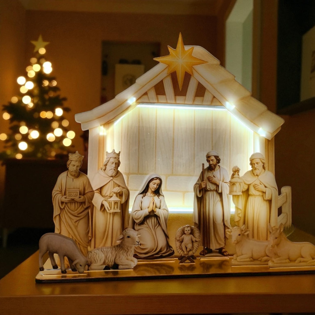 Christmas Nativity Scene Holiday Figurine Religious Christmas Decor Gift