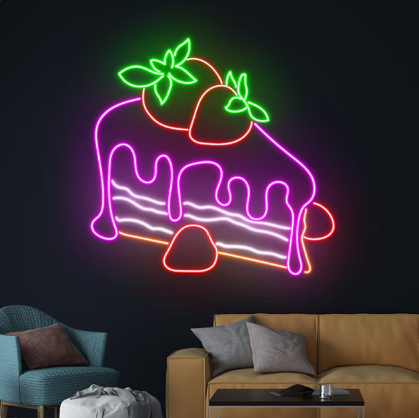 LED Neon Sign Colorful BIRTHDAY CAKE