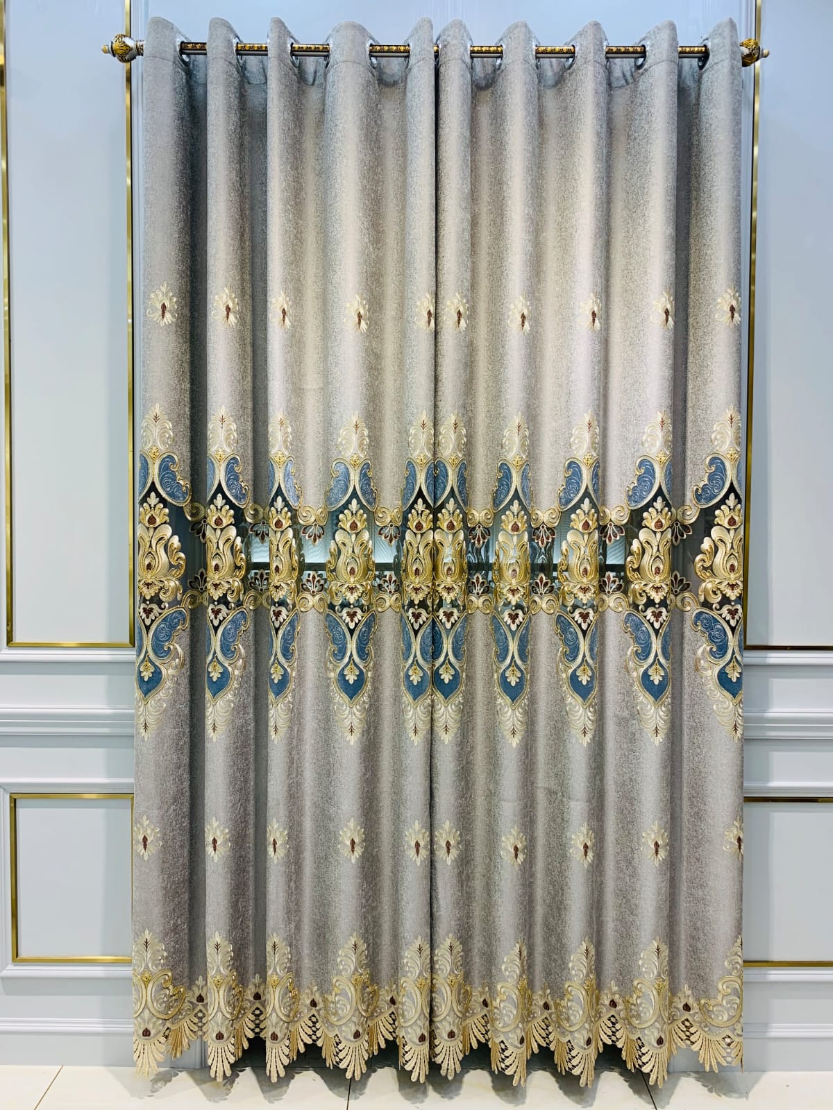 Premium Polyester Embroidery Curtains only Front curtains