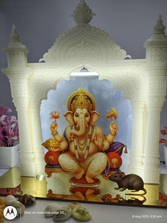 Acrylic Neon Ganesh Ji Temple