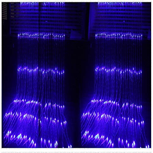 Blue Waterfall Curtain String Lights - 180 LEDs, 8 Modes, 10x10 Feet, 3 Mtr