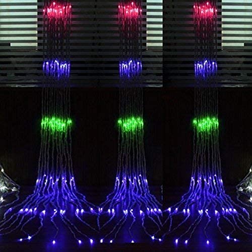 Multicolor Waterfall Curtain String Lights - 180 LEDs, 8 Modes, 10x10 Feet, 3 Mtr