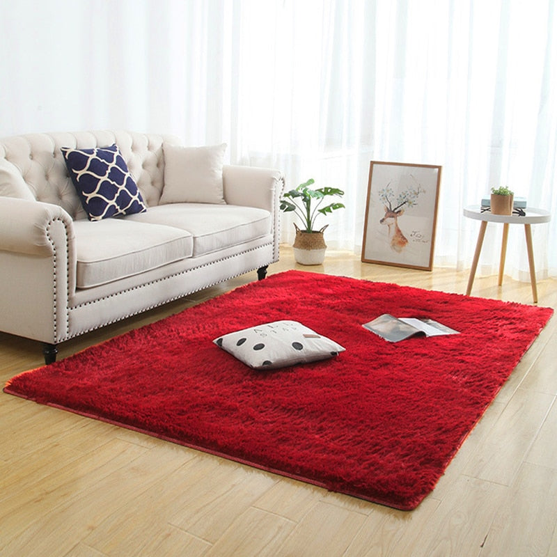 Silky Fluffy Carpet Modern Home Decor Long Plush Shaggy Rug Children's Play Mats - Homely Arts