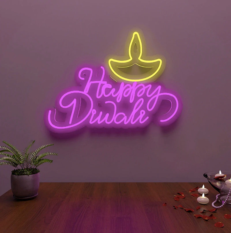 Happy Diwali Design Neon LED Light best Quality - Homely Arts