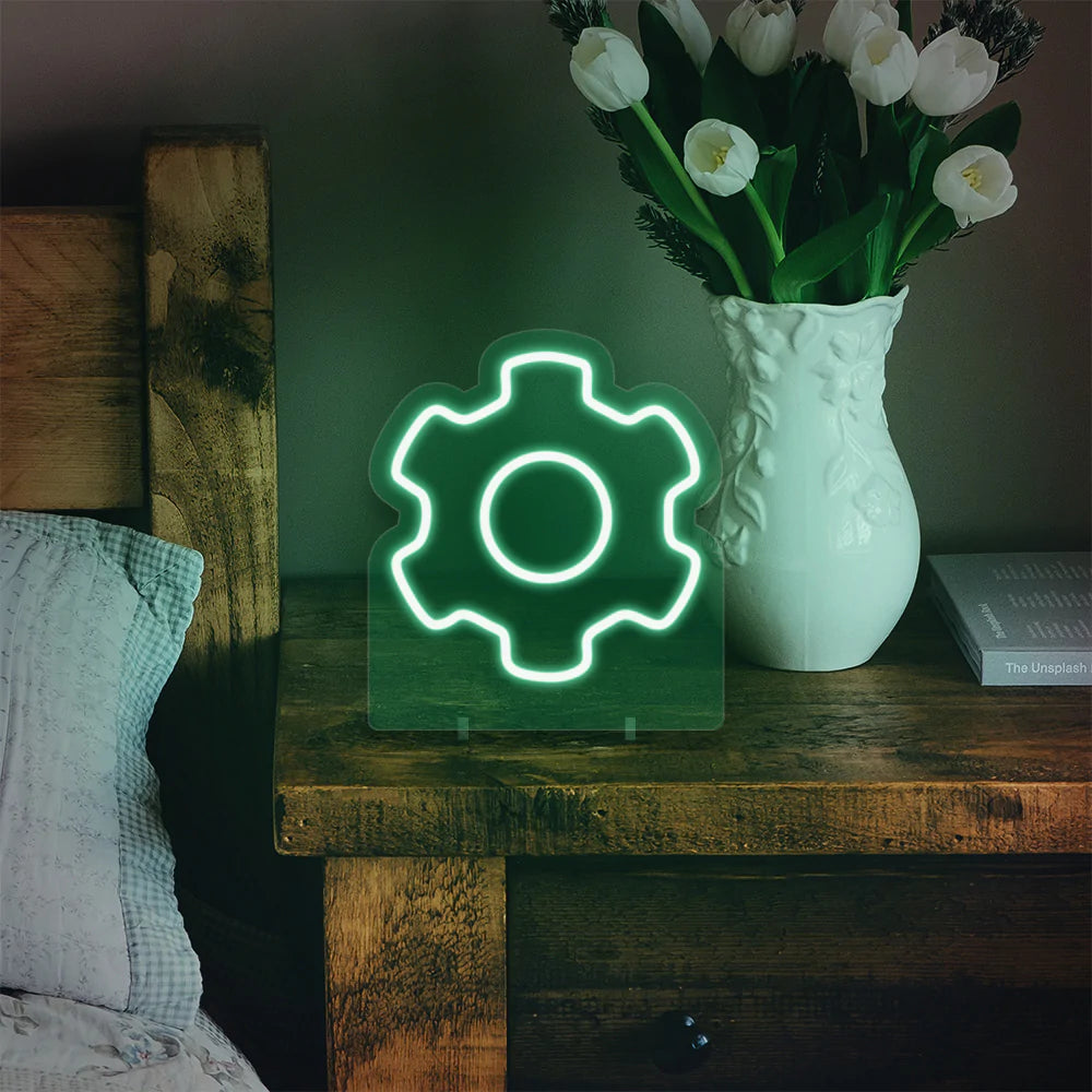 Gear Mini Neon LED Sign - Homely Arts