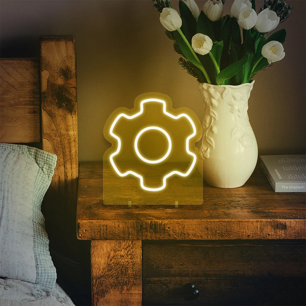 Gear Mini Neon LED Sign - Homely Arts