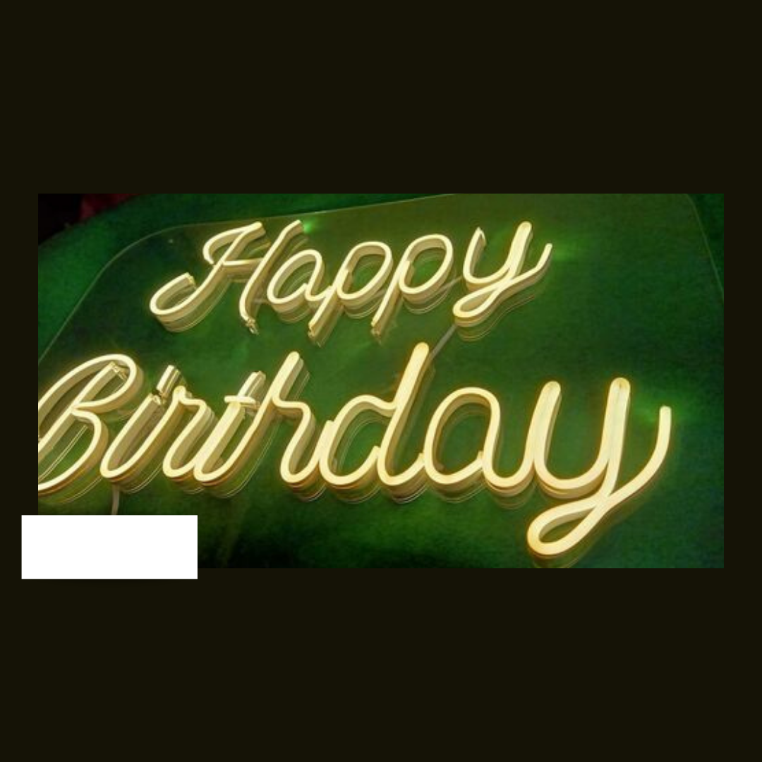 New Neon Sign Happy Birthday (24*18)Inch (WARM WHITE) - Homely Arts